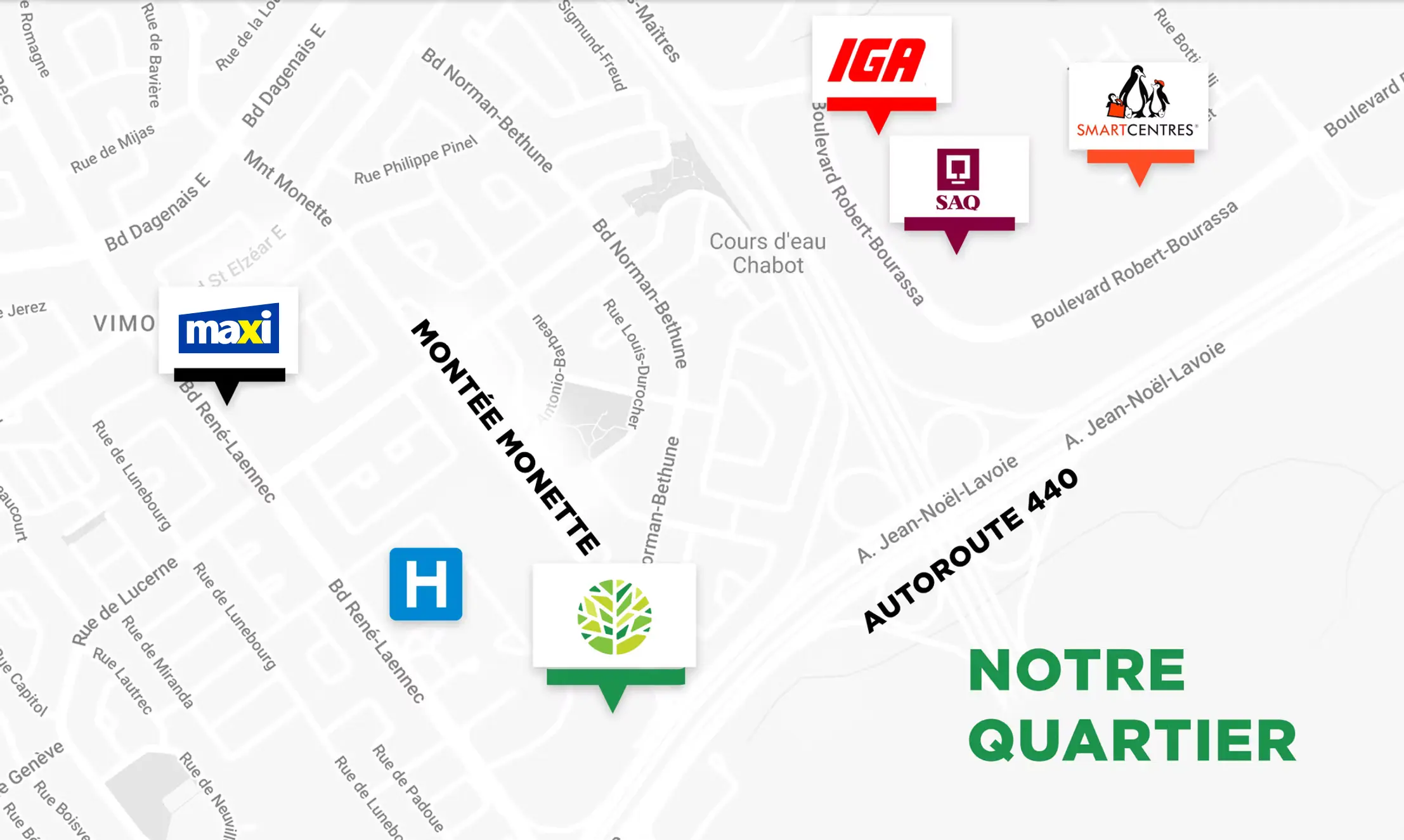 Le Marronnier | Laval | Quartier Vimont carte
